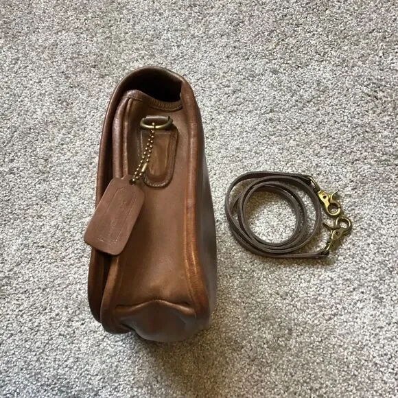 Vintage Coach Convertible Clutch English Tan Leather  USA Made 654-6847 - Picture 8 of 14